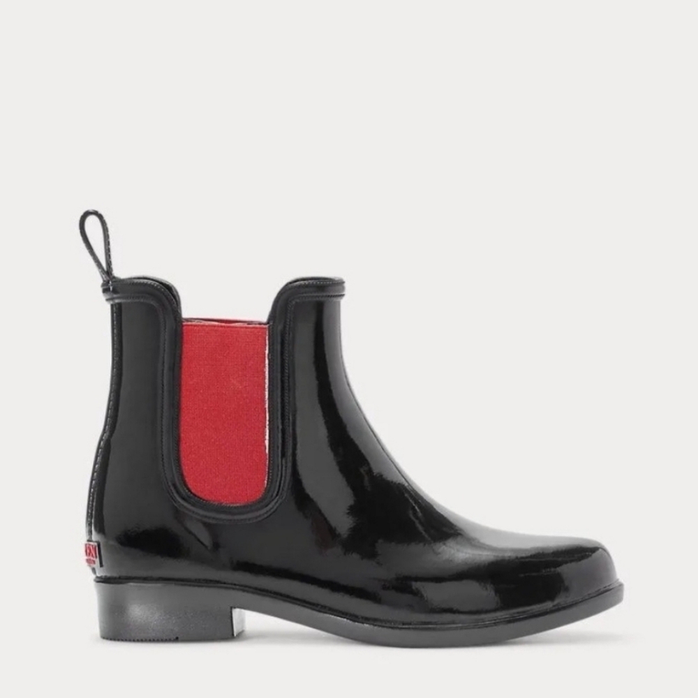 Lauren Ralph Lauren Women's Tally Red/Black Short Rain Booties - Size 8